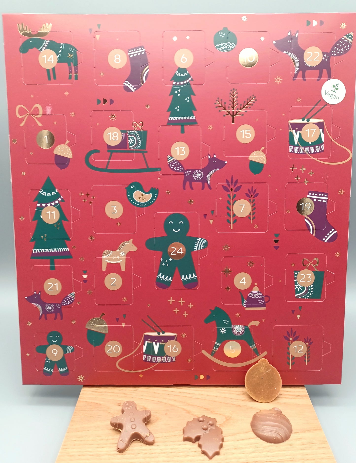 Adventskalender Schokoladen-Täfelchen "Vollmilch"-vegan