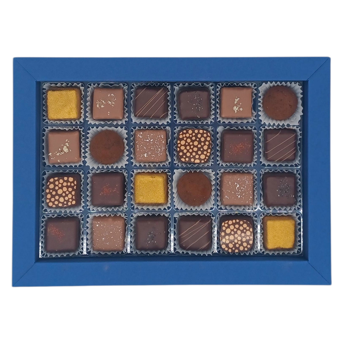 Blau-Gold Pralinen-Adventskalender