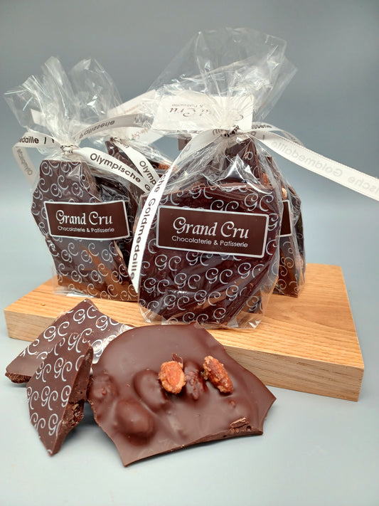 Handgebrochene Schokolade, Zartbitter-Mandel 100g