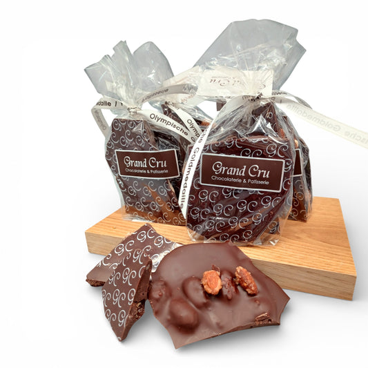 Handgebrochene Schokolade, Zartbitter-Mandel 100g