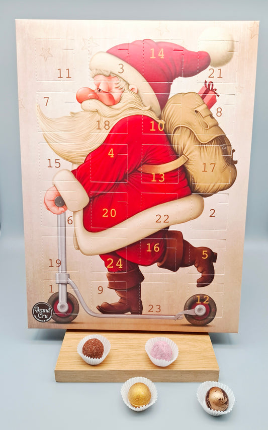 "Weihnachtsmann auf Roller" Pralinen-Adventskalender