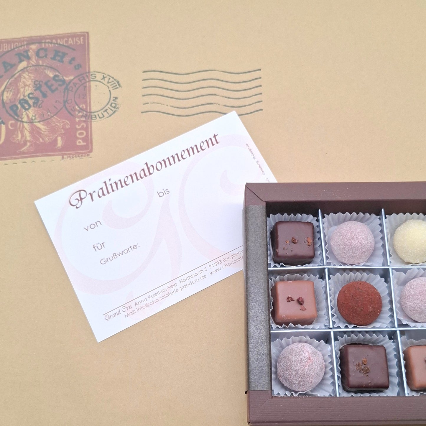 Pralinen- abonnement, verschiedenen Größen