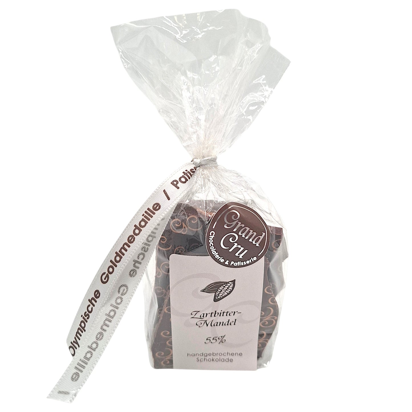 Handgebrochene Schokolade, Zartbitter-Mandel 100g