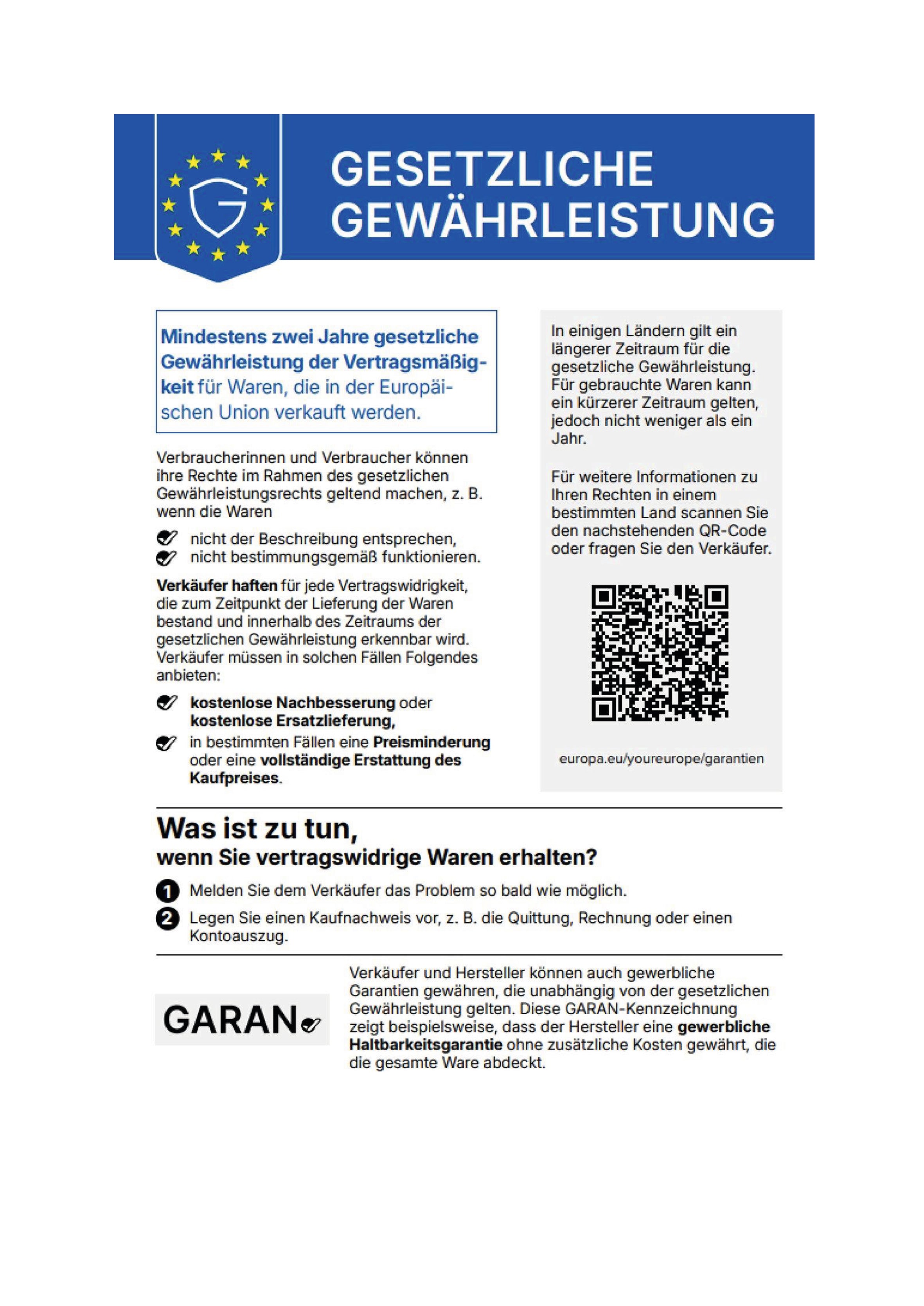 Gesetzliche Gewährleistungsrechte
